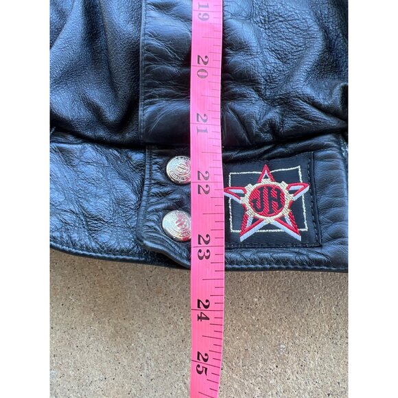 Vintage Jeff Hamilton Coors Light Leather Jacket XL Black D4 - Picture 6 of 7